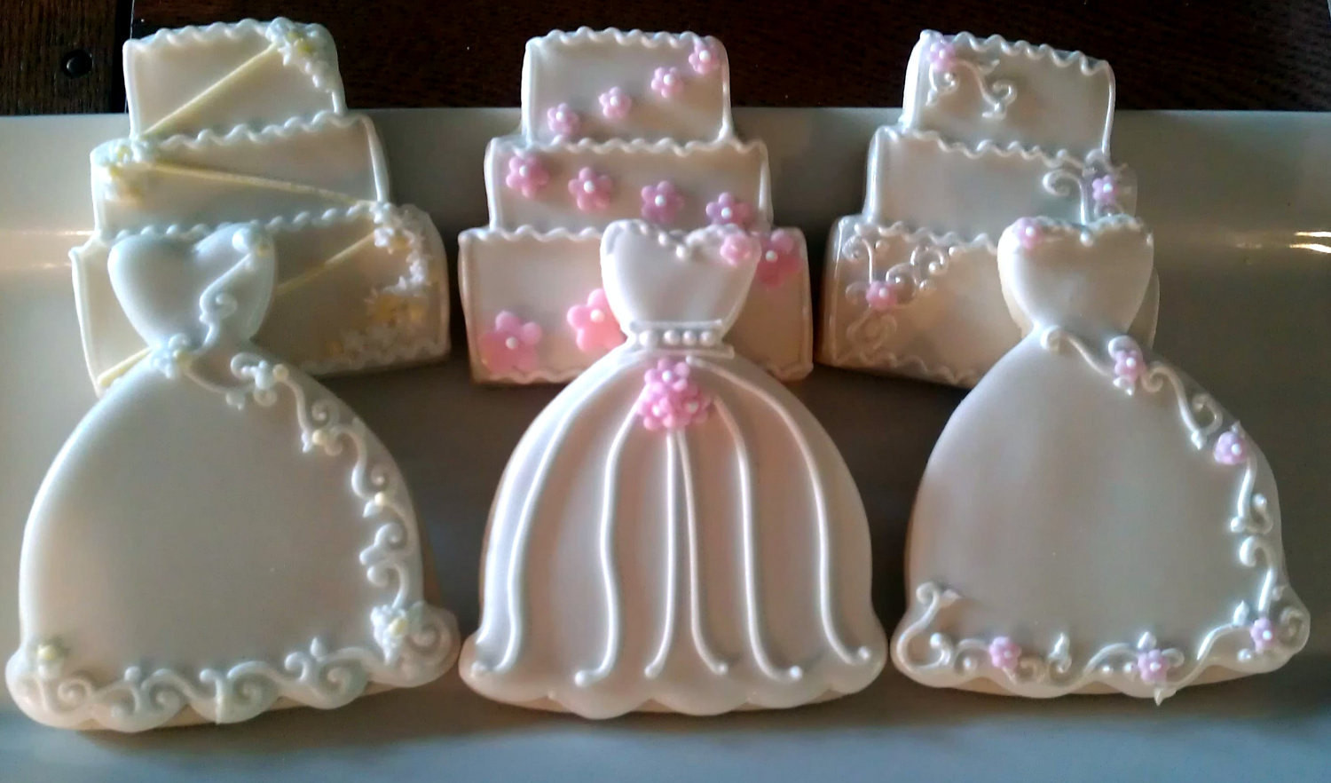 Wedding Sugar Cookies Decorating Ideas
 24 Decorated Sugar Cookies Wedding Dress Cake Bridal Shower