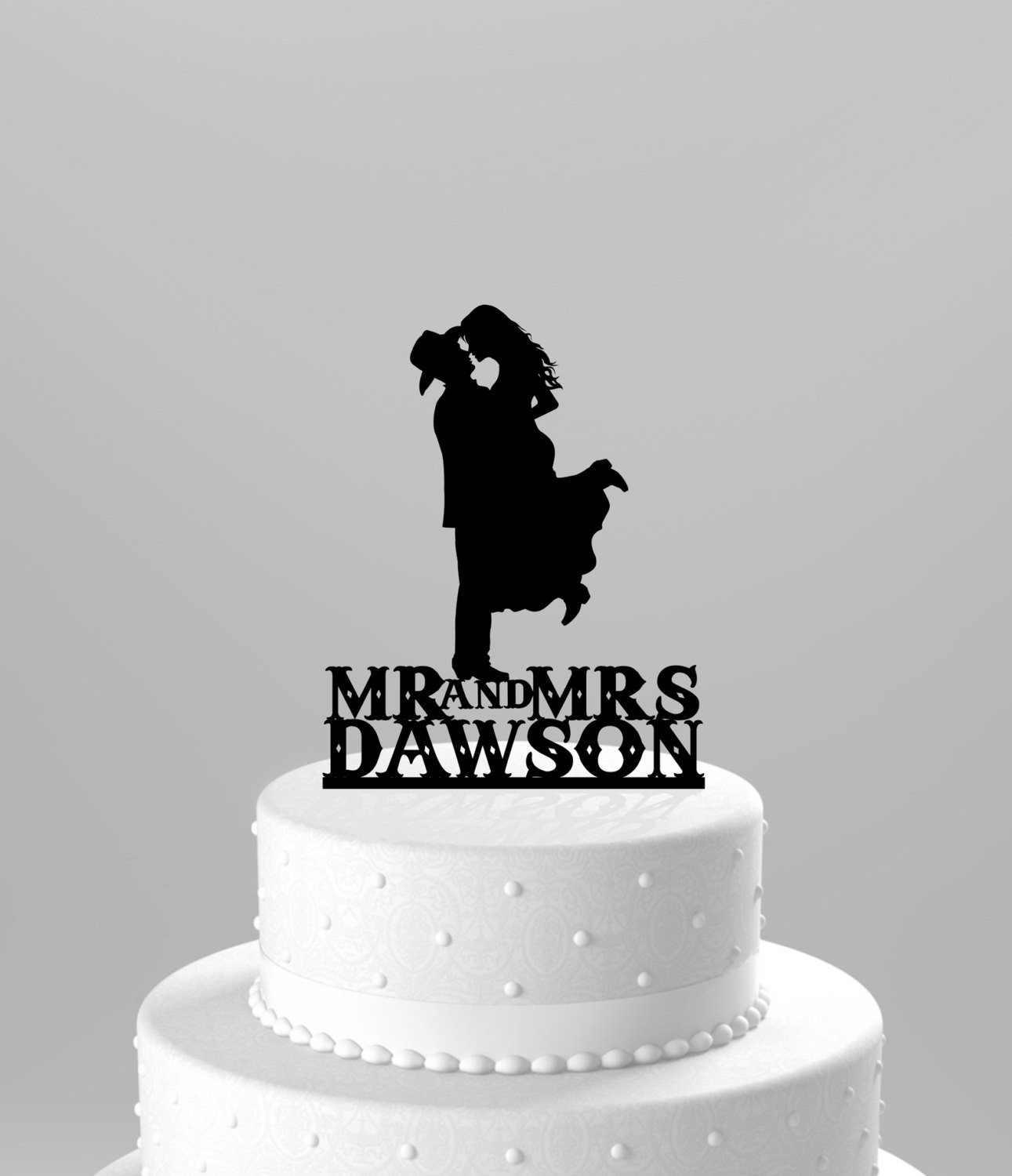 Western Cake Toppers For Wedding Cakes
 Country Western Wedding Cake Topper Silhouette Cowboy with Hat