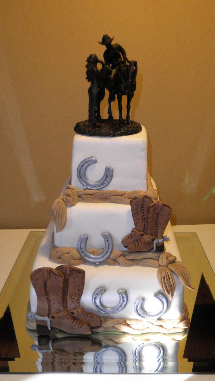 Western Wedding Cakes
 country wedding cake Love the topper