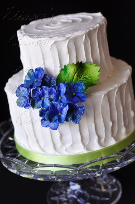Whipped Icing Wedding Cakes
 Hydrangea Wedding Cake with Whipped Frosting
