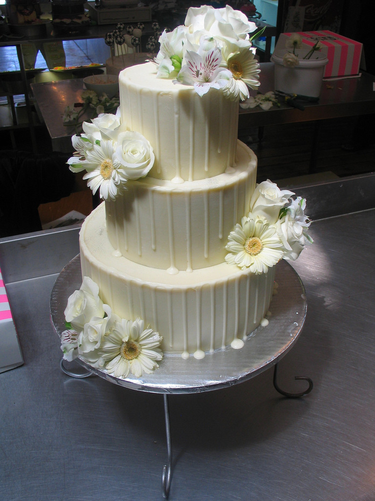White And Chocolate Wedding Cake
 White chocolate ganache wedding cake idea in 2017