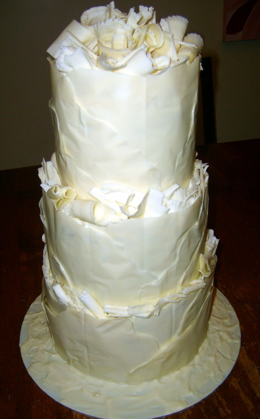 White And Chocolate Wedding Cake
 Caketopia White Chocolate Wrapped Wedding Cake