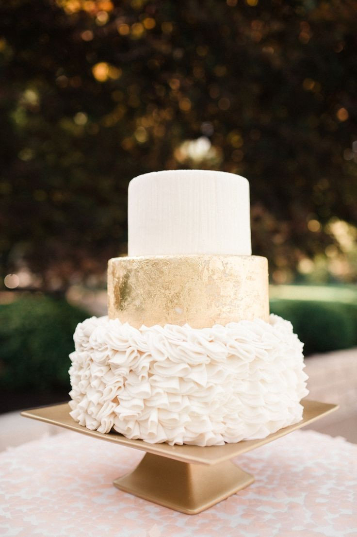 White And Gold Wedding Cake
 Wedding Cake Tips of Tiers