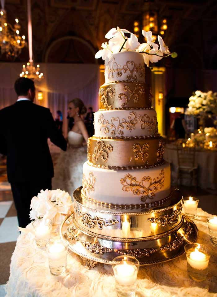 White And Gold Wedding Cake
 Gold Wedding Cake