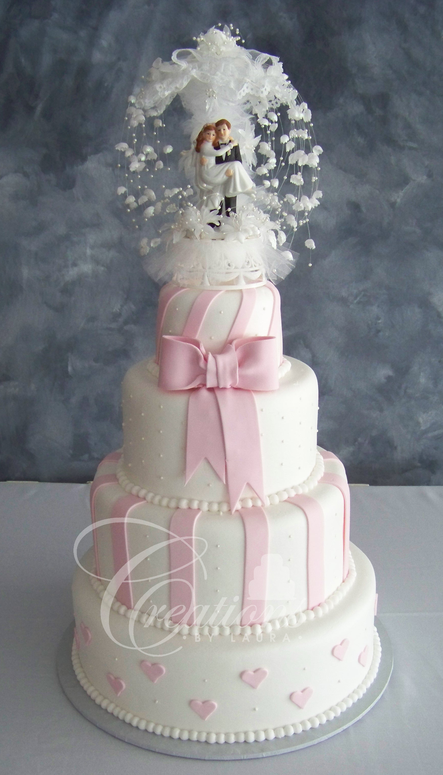 White And Pink Wedding Cakes
 Pink and White Wedding Cake