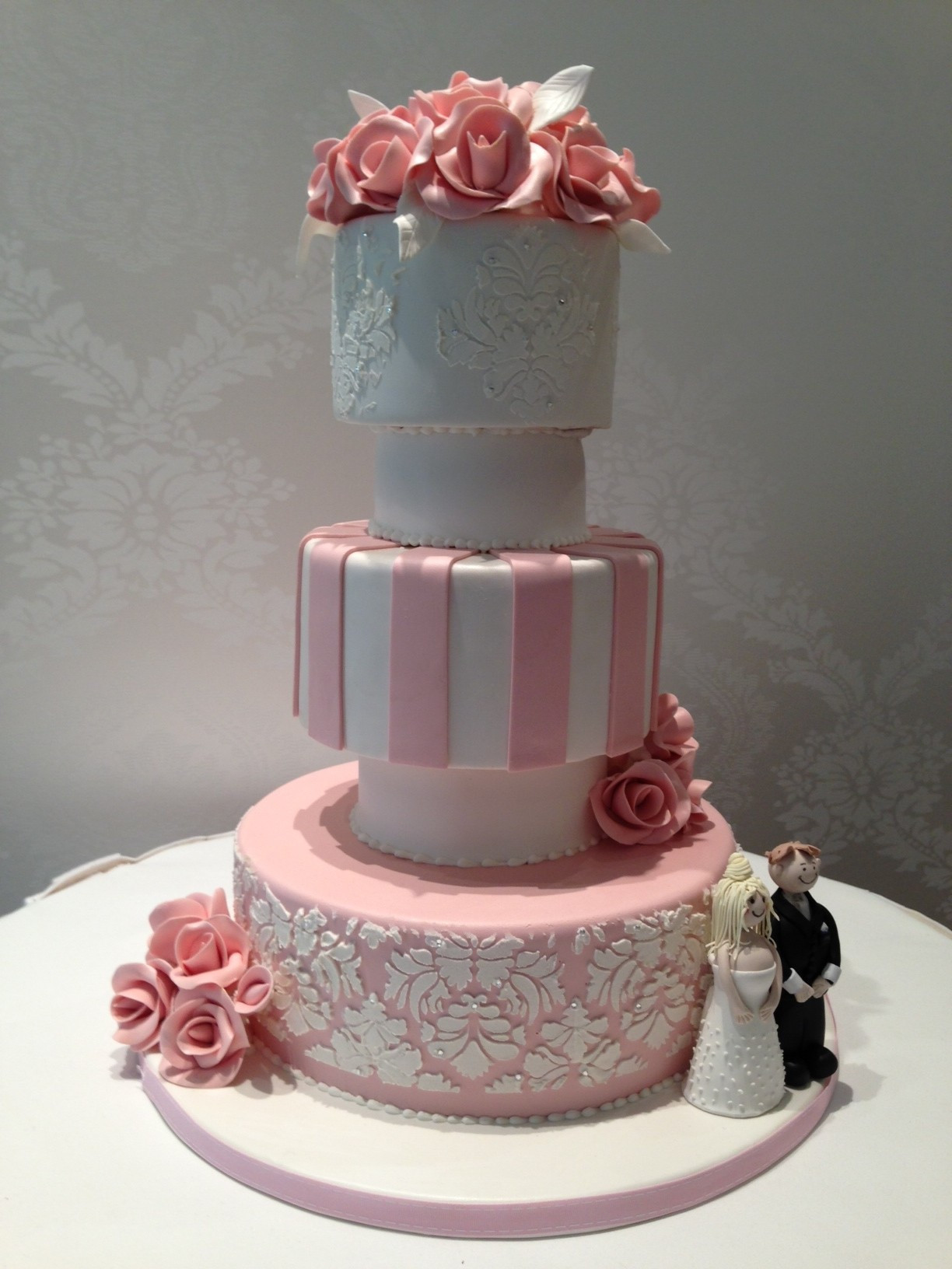 White And Pink Wedding Cakes
 wedding cake