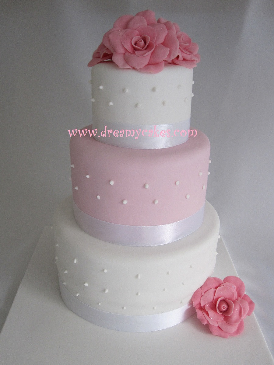 White And Pink Wedding Cakes
 Pretty Pink Wedding Cake