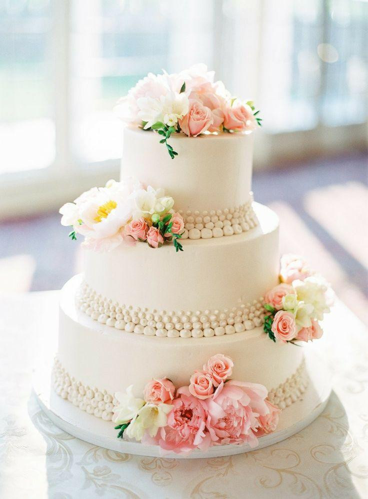 White And Pink Wedding Cakes
 Wedding Cake With Pink And White Flowers Weddbook