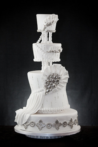 White And Silver Wedding Cakes
 CakeChannel World of Cakes Silver and White Wedding