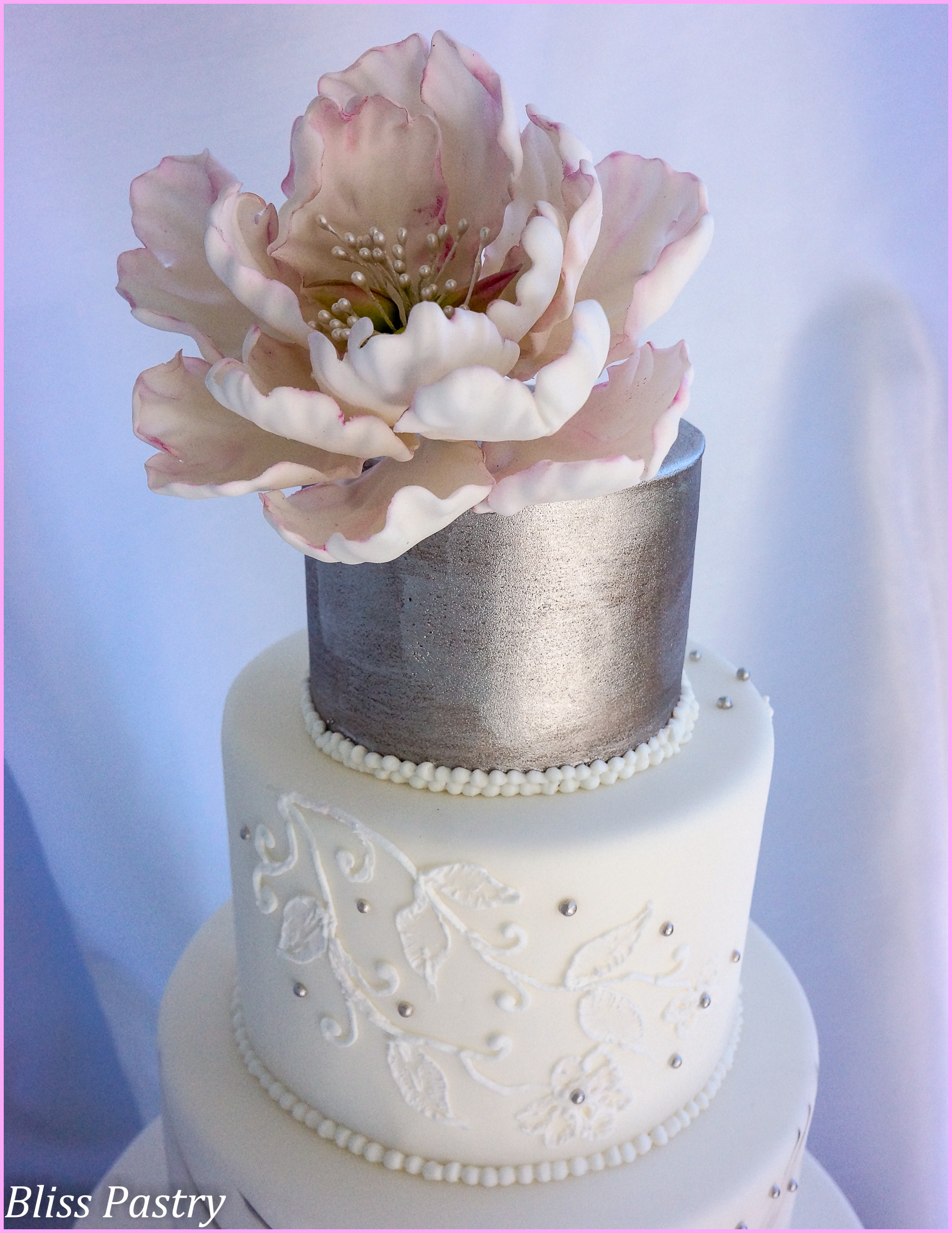White And Silver Wedding Cakes
 White And Silver Wedding Cake CakeCentral