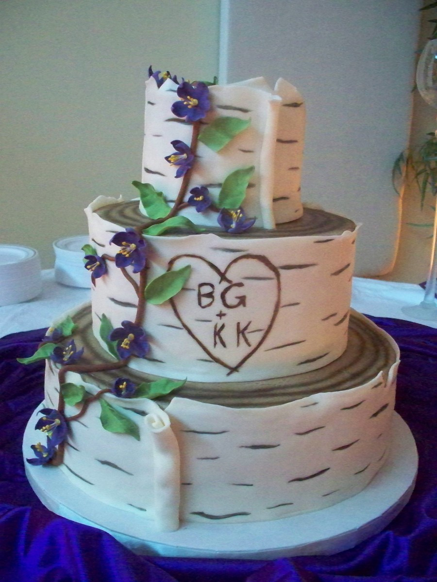 White Birch Wedding Cake
 Birch Tree Wedding Cake CakeCentral