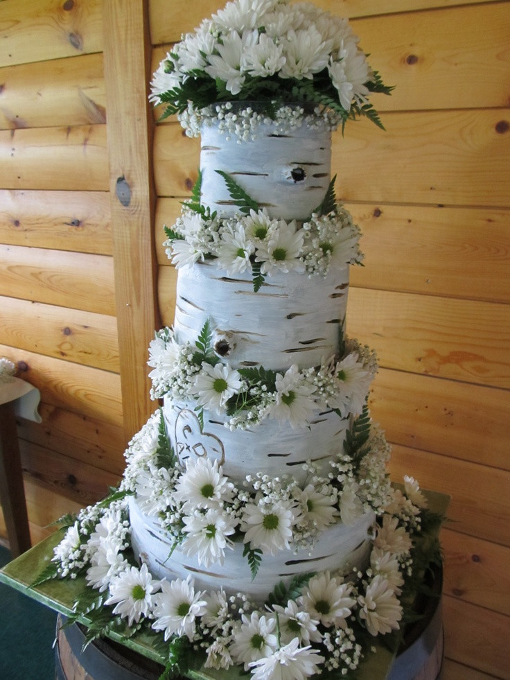 White Birch Wedding Cake
 White Birch Tree Bark Cake Wedding Cakes