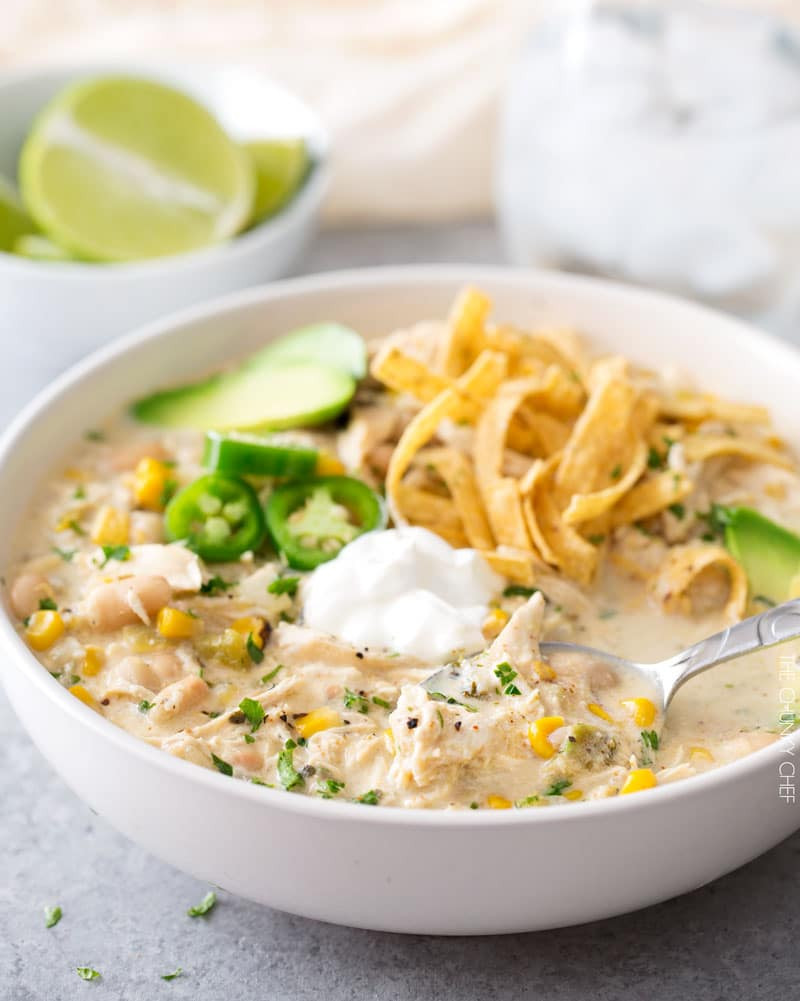 White Chicken Chili Healthy
 Creamy Crockpot White Chicken Chili The Chunky Chef