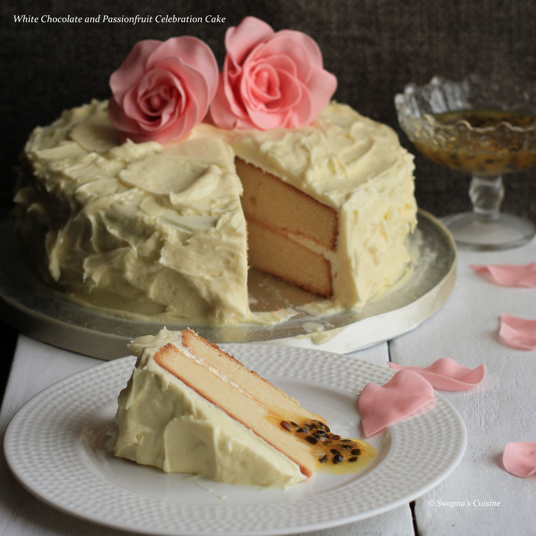 White Chocolate Wedding Cake Recipe
 Swapna s Cuisine White Chocolate and Passionfruit