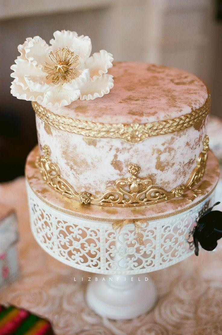 White Gold Wedding Cakes
 White And Gold White And Gold Wedding Cake