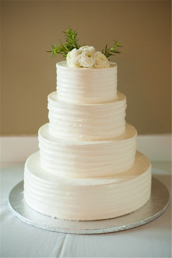 White On White Wedding Cake
 40 Elegant and Simple White Wedding Cakes Ideas