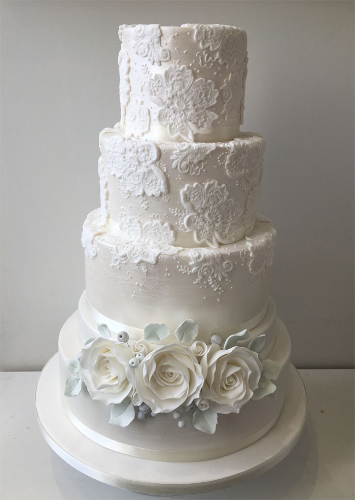 White On White Wedding Cake
 12 white wedding cakes