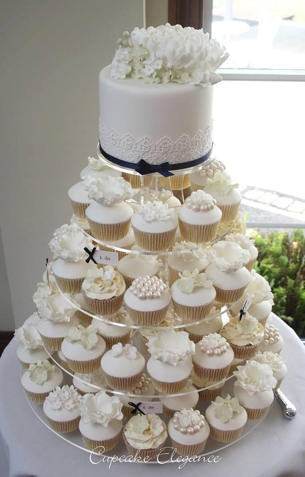 White Wedding Cake Cupcakes
 33 best images about Mini Wedding cakes on Pinterest