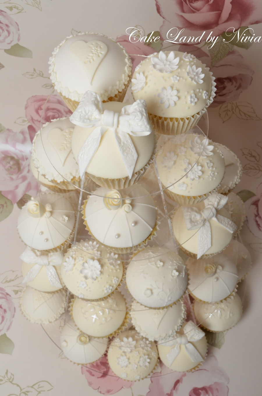 White Wedding Cake Cupcakes
 White And Ivory Wedding Cupcakes CakeCentral