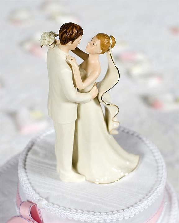 White Wedding Cake Topper
 f White Porcelain Bride and Groom Wedding Cake Topper