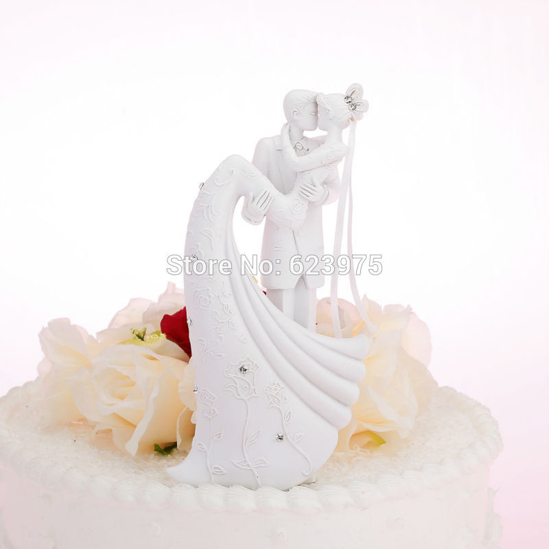 White Wedding Cake Topper
 KateMelon Bride & Groom Wedding Cake Toppers Figurines