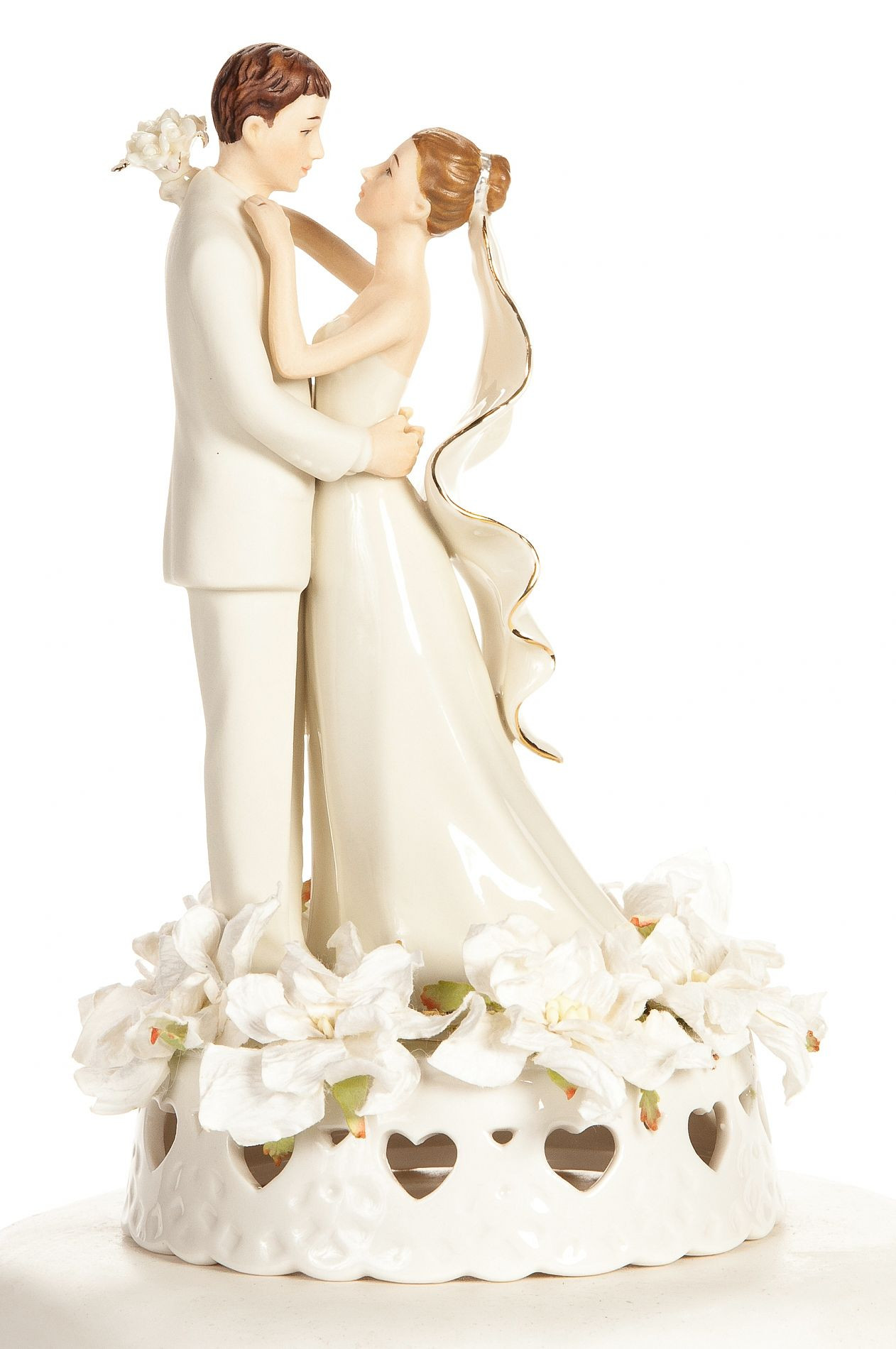 White Wedding Cake Topper
 f White Gardenia Cake Topper