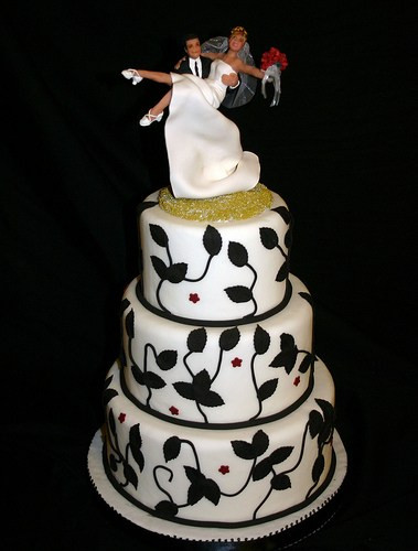 White Wedding Cake Topper
 Black and White Wedding Cake Topper