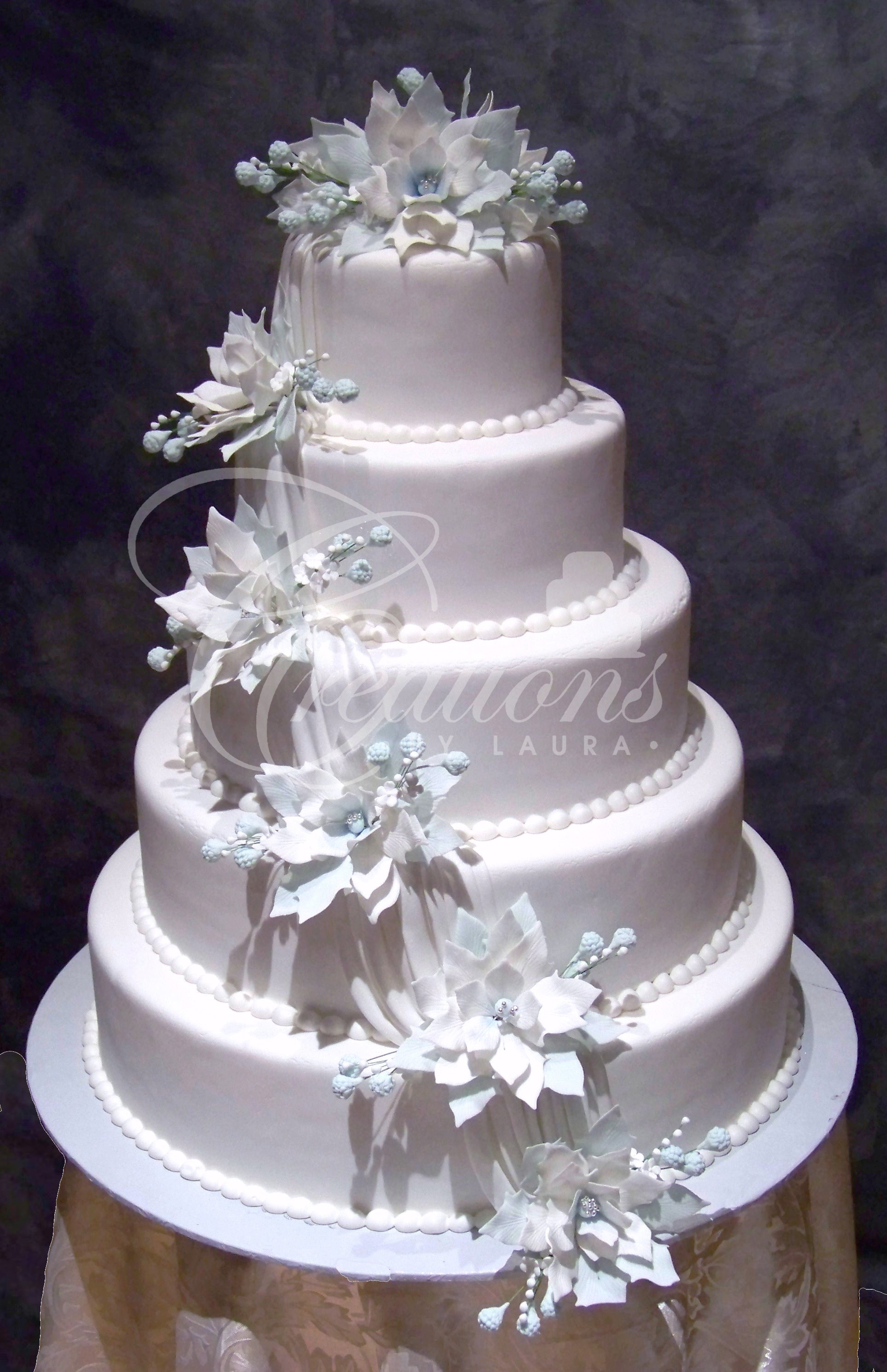 White Wedding Cake With Flowers
 2010 Wedding Cakes