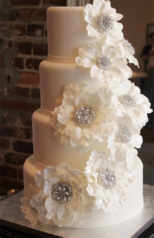 White Wedding Cakes
 40 Elegant and Simple White Wedding Cakes Ideas