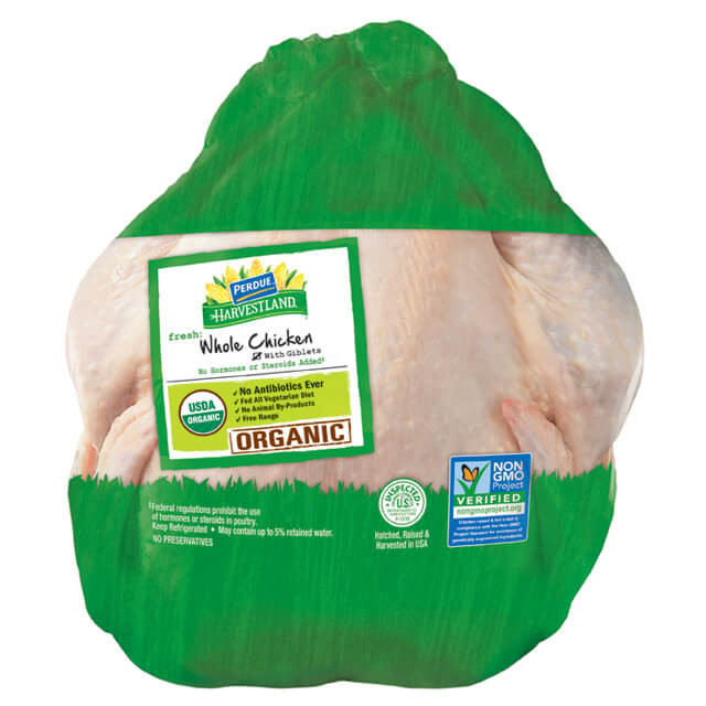 Whole Foods Organic Chicken
 PERDUE HARVESTLAND Organic Whole Chicken with Giblets