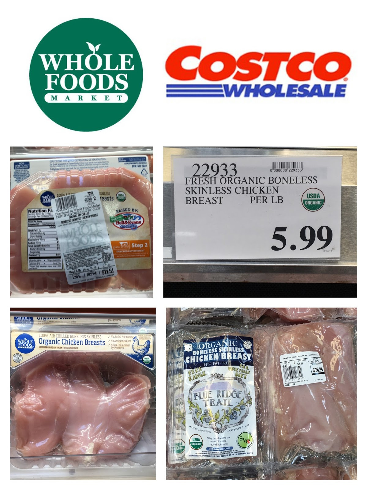 Whole Foods Organic Chicken
 the Costco Connoisseur Costco vs Whole Foods and Tar
