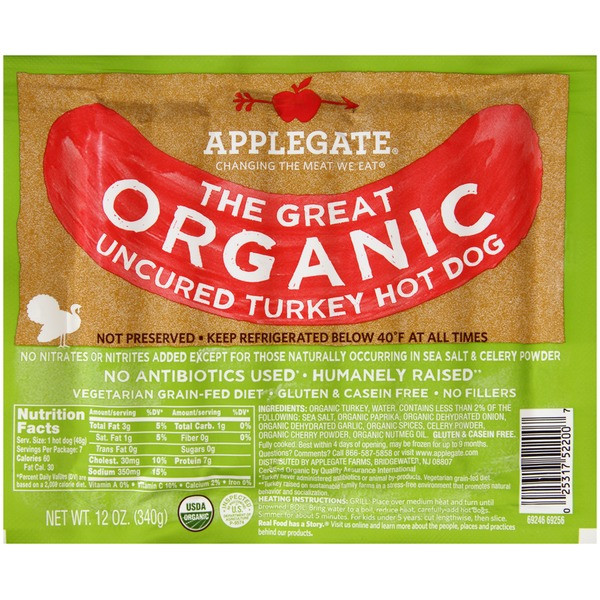 Whole Foods Organic Turkey
 Applegate Organic Turkey Hot Dogs from Whole Foods Market