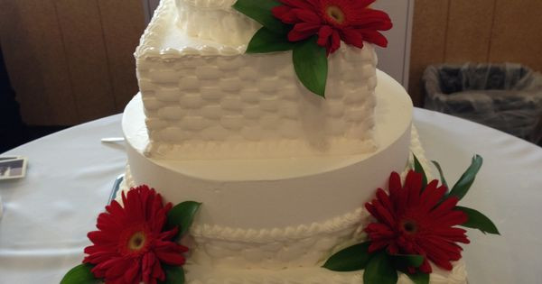 Whole Foods Wedding Cakes
 Whole Foods Market wedding cake red daisies