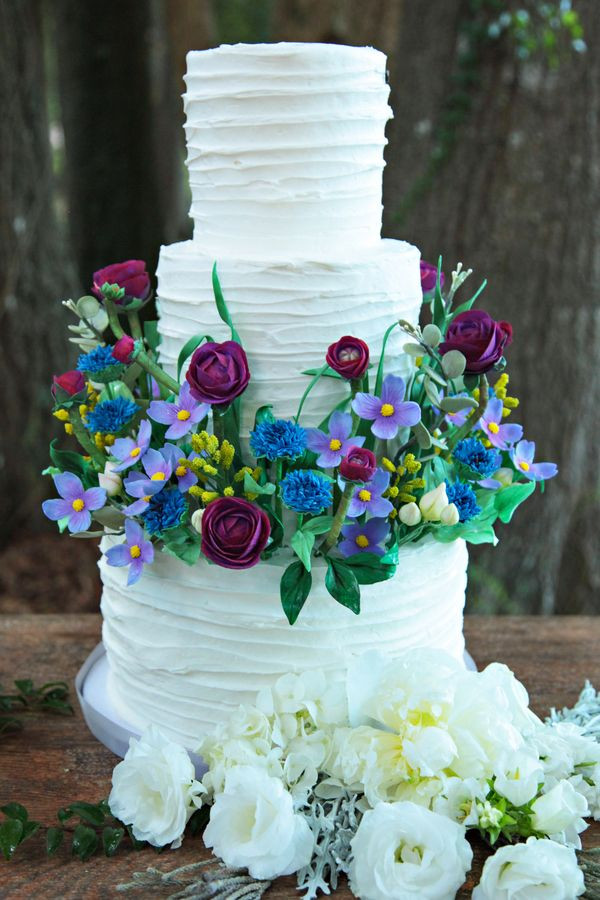 Wildflower Wedding Cakes
 A Romantic Inspired Wedding with Sugar Wildflowers