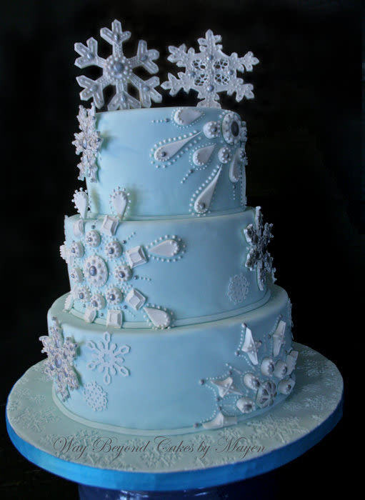 Winter Themed Wedding Cakes
 Snowflake Themed Wedding Cake cake by Mayen Orido