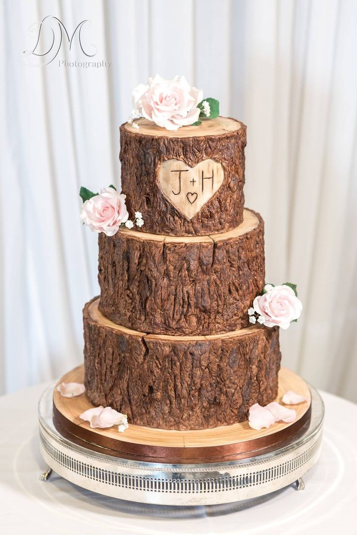 Wood Wedding Cakes
 25 bästa Tree stump cake idéerna på Pinterest