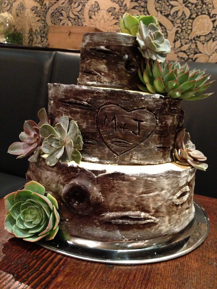 Wood Wedding Cakes
 Rustic Tree Wedding Cake