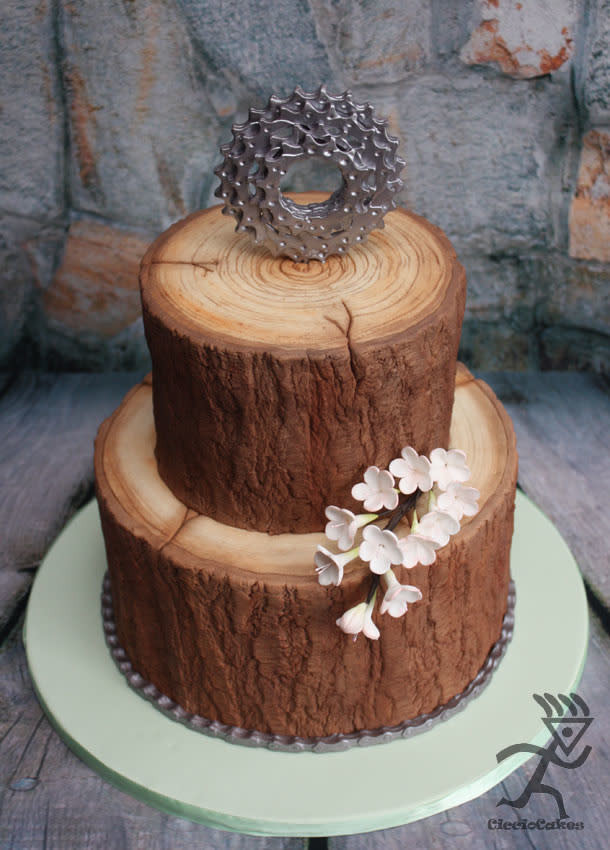 Wood Wedding Cakes
 Wood Mountain Biking Cake for a girl cake by Ciccio