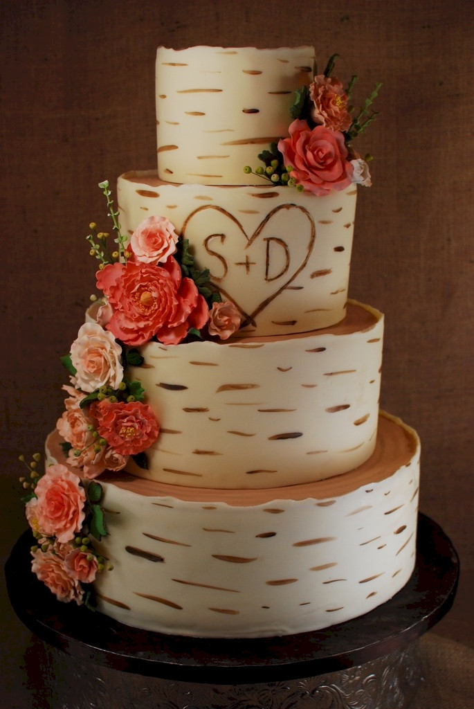 Wood Wedding Cakes
 Cup a Dee Cakes Blog Birch Wood Grain Wedding Cake