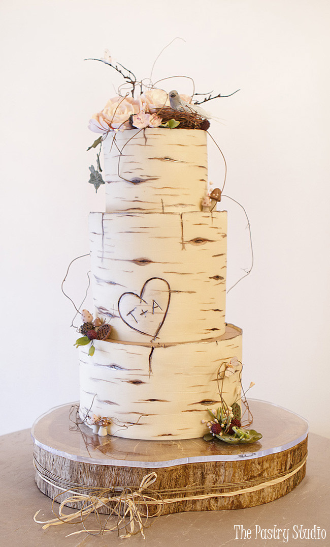 Wood Wedding Cakes
 Birch Wood Wedding Cake Custom Designed by The Pastry