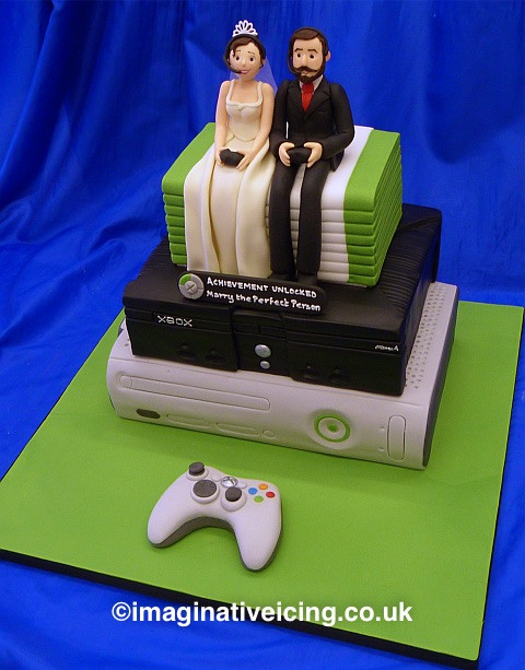 Xbox Wedding Cakes
 Geek Gaming Xbox Wedding Cake – “Achievement Unlocked