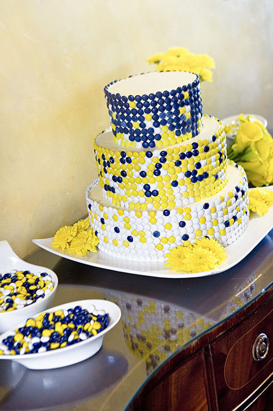 Yellow And Blue Wedding Cake
 Wedding Cakes Blue and Yellow Candy Wedding Cake