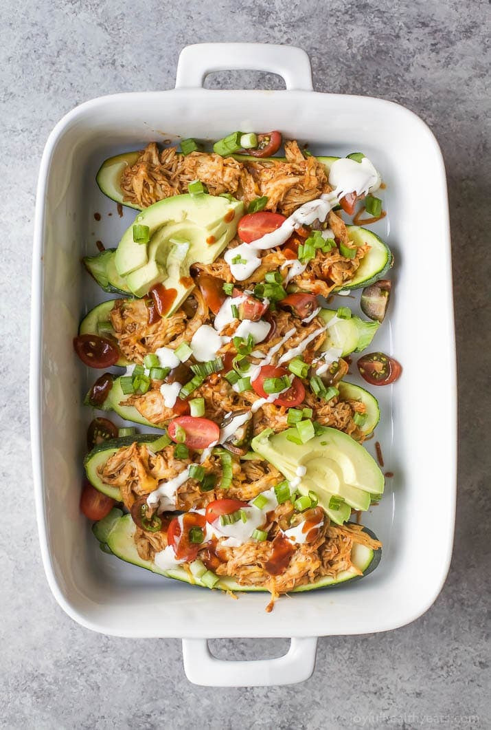 Zucchini Recipe Healthy
 BBQ Chicken Zucchini Boats