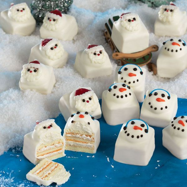 Bite Size Christmas Desserts
 Santa & Snowmen Fun Cakes These fun cakes are a new twist