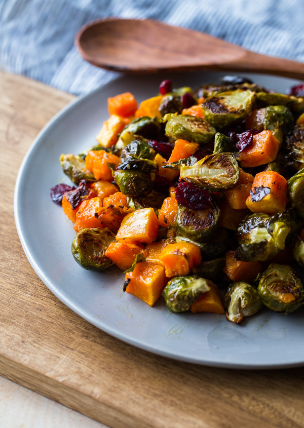 Brussels Sprouts Thanksgiving Side Dishes
 Roasted Brussels Sprouts and Squash with Dried Cranberries