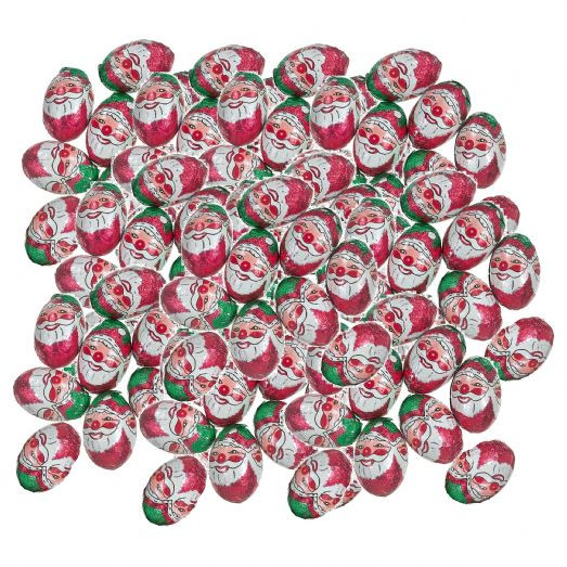 Bulk Christmas Candy Wholesale
 100 x Foiled Santa Balls Milk Chocolate Father Christmas