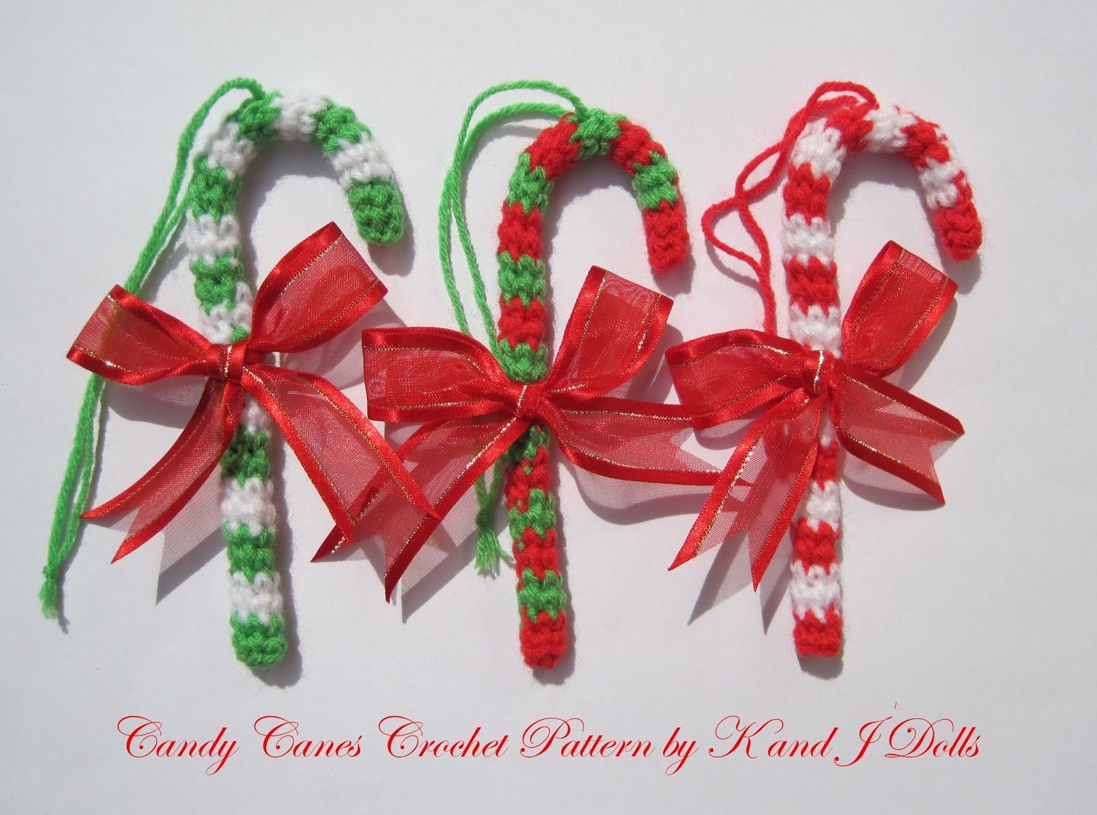 Candy Cane Christmas Ornaments
 Christmas ornaments crochet pattern Sayjai Amigurumi