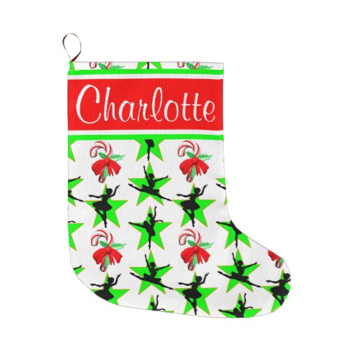 Candy Cane Christmas Stockings
 BALLET CANDY CANE PERSONALIZED CHRISTMAS STOCKING LARGE