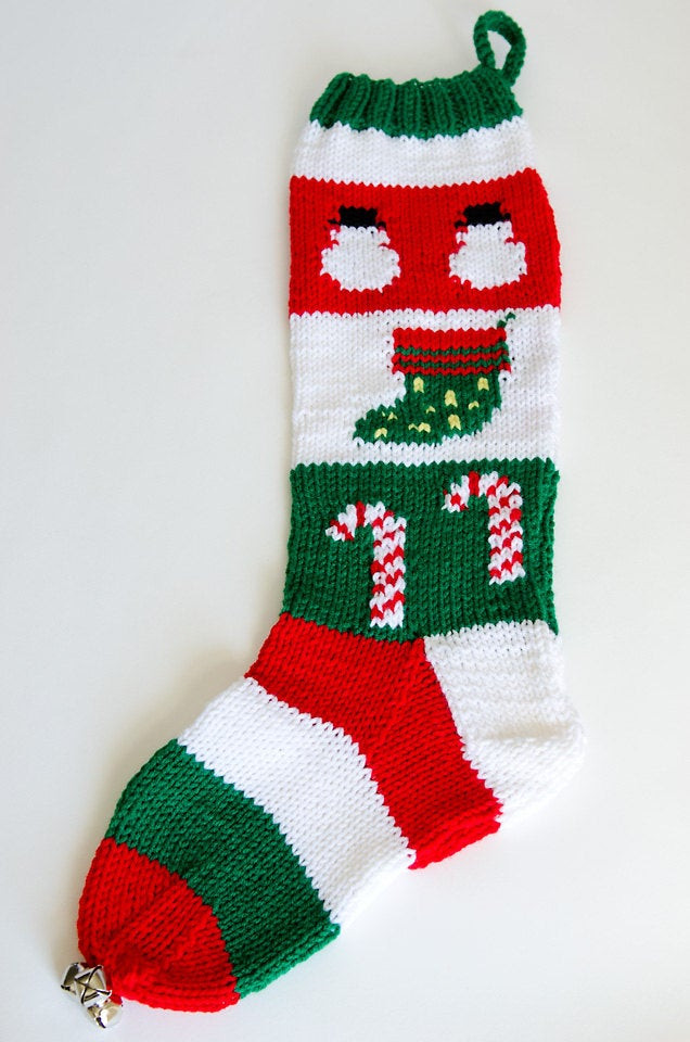 Candy Cane Christmas Stockings
 Knit Snowman Candy Cane Christmas Stocking Personalizable
