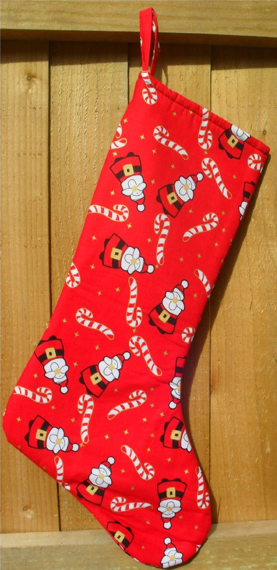 Candy Cane Christmas Stockings
 Santa and Candy Canes Christmas Stocking